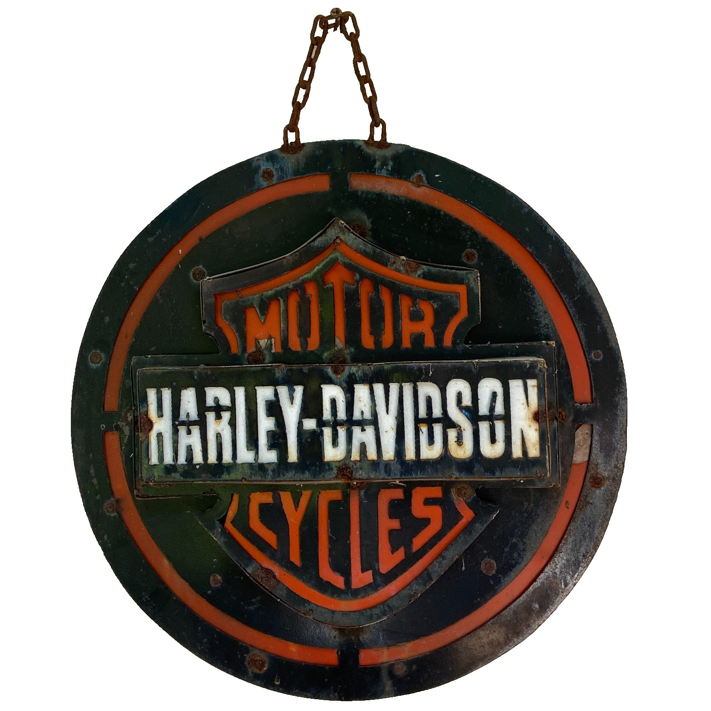 Harley-Davidson Rustic Metal Steel Sign Bar Shield Logo 15.5