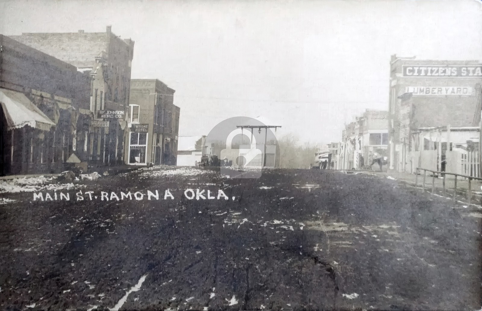 Ramona OK Oklahoma Main Street c1910 RPPC Photo Postcard COPY Ramona OK Oklahoma Main Street c1910 RPPC Photo Postcard COPY