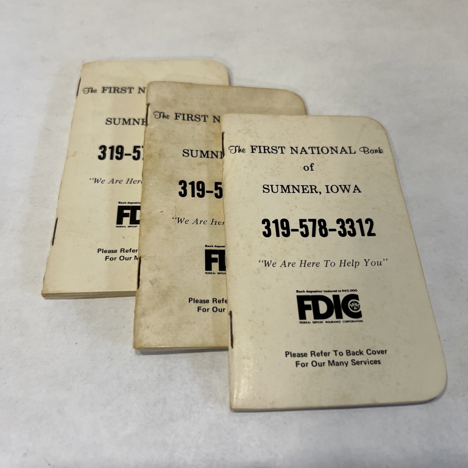 Vintage First National Bank Sumner, Iowa Bank Book 4” X 3” Size Unused Lot Of 3