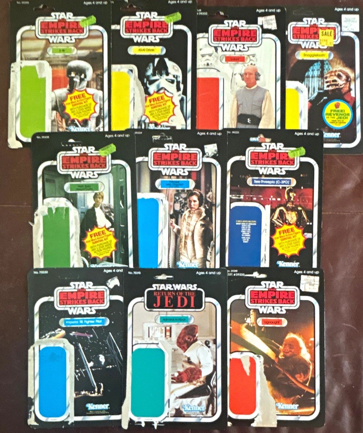 Kenner STAR WARS Vintage Empire Strikes Back CARDBACKS Empty Mixed (Lot of 10) Kenner STAR WARS Vintage Empire Strikes Back CARDBACKS Empty Mixed (Lot of 10)