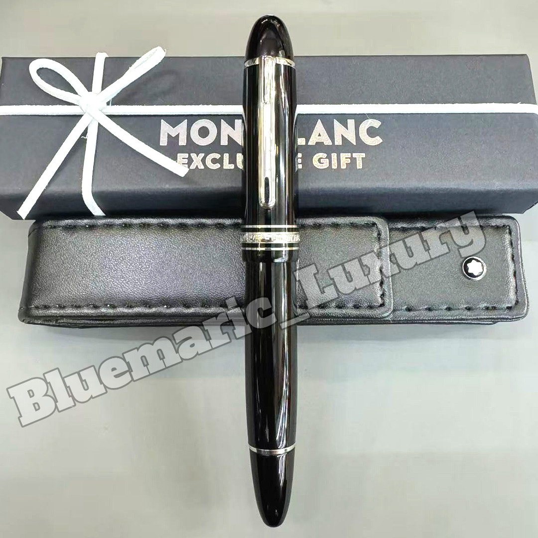 MONTBLANC Meisterstück 149 Black Resin Fountain Pen Silver Trim Rare MONTBLANC Meisterstück 149 Black Resin Fountain Pen Silver Trim Rare