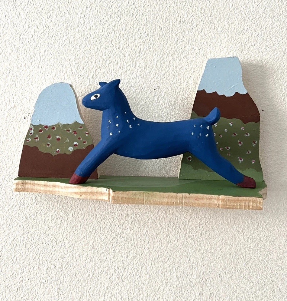 Vintage Mexican Alebrije Oaxacan Folk Art Shelf Wood Carved wall hanging