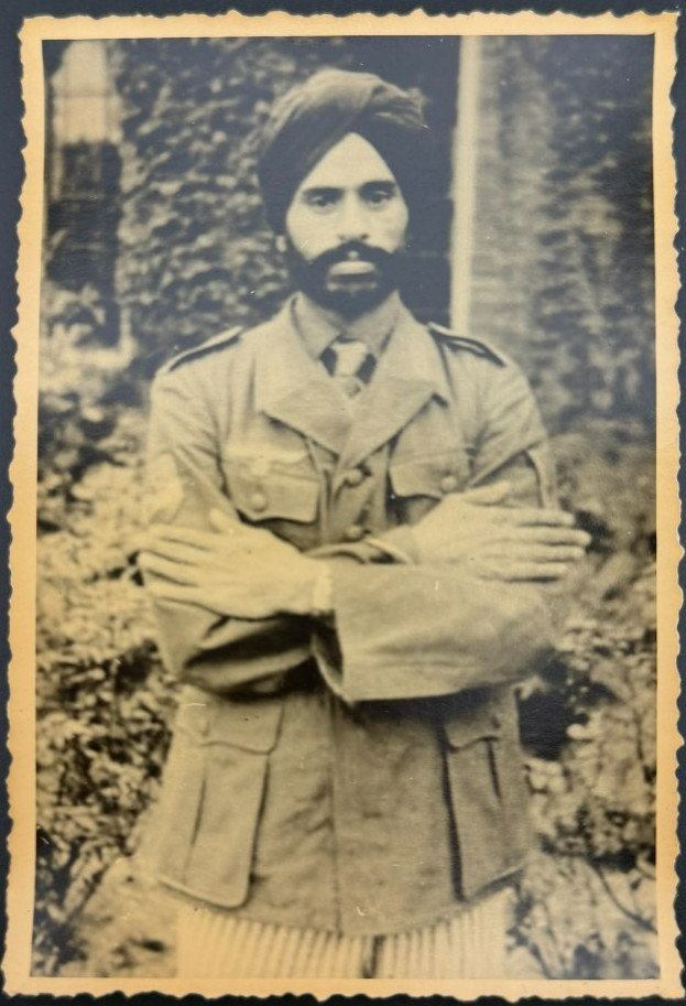 Rare Vintage WW2 Sikh Soldier Photo Azad Hind Free Indian Legion Military Unifor