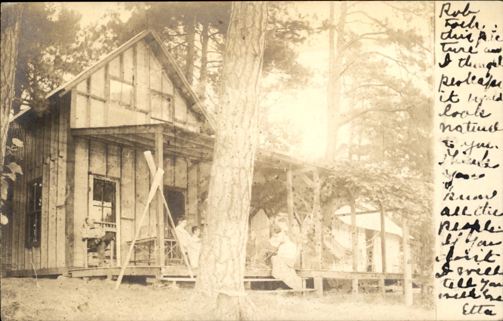 Glens Falls NY Postmark Cabin in woods c1900s-10s Real Photo Postcard bhn Glens Falls NY Postmark Cabin in woods c1900s-10s Real Photo Postcard bhn