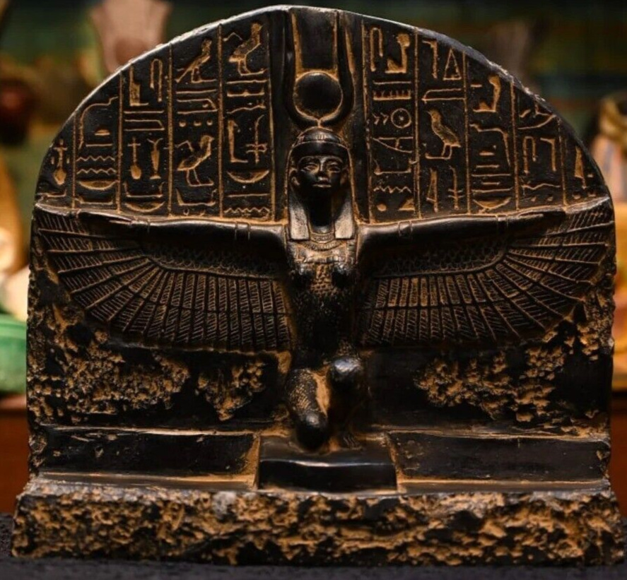 UNIQUE ANTIQUE WINGED STATUE Ancient Goddess Isis Rare Pharaonic Masterpiece Bc
