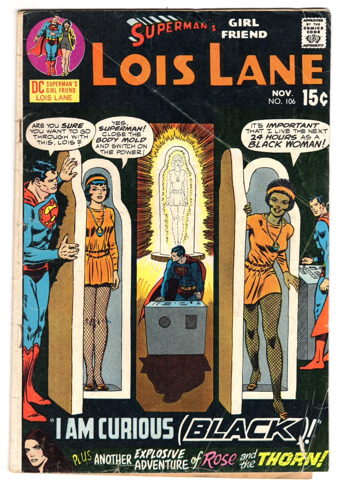Lois Lane #106 Good-Very Good 3.0 Superman's Girlfriend I Am Curious Black 1970