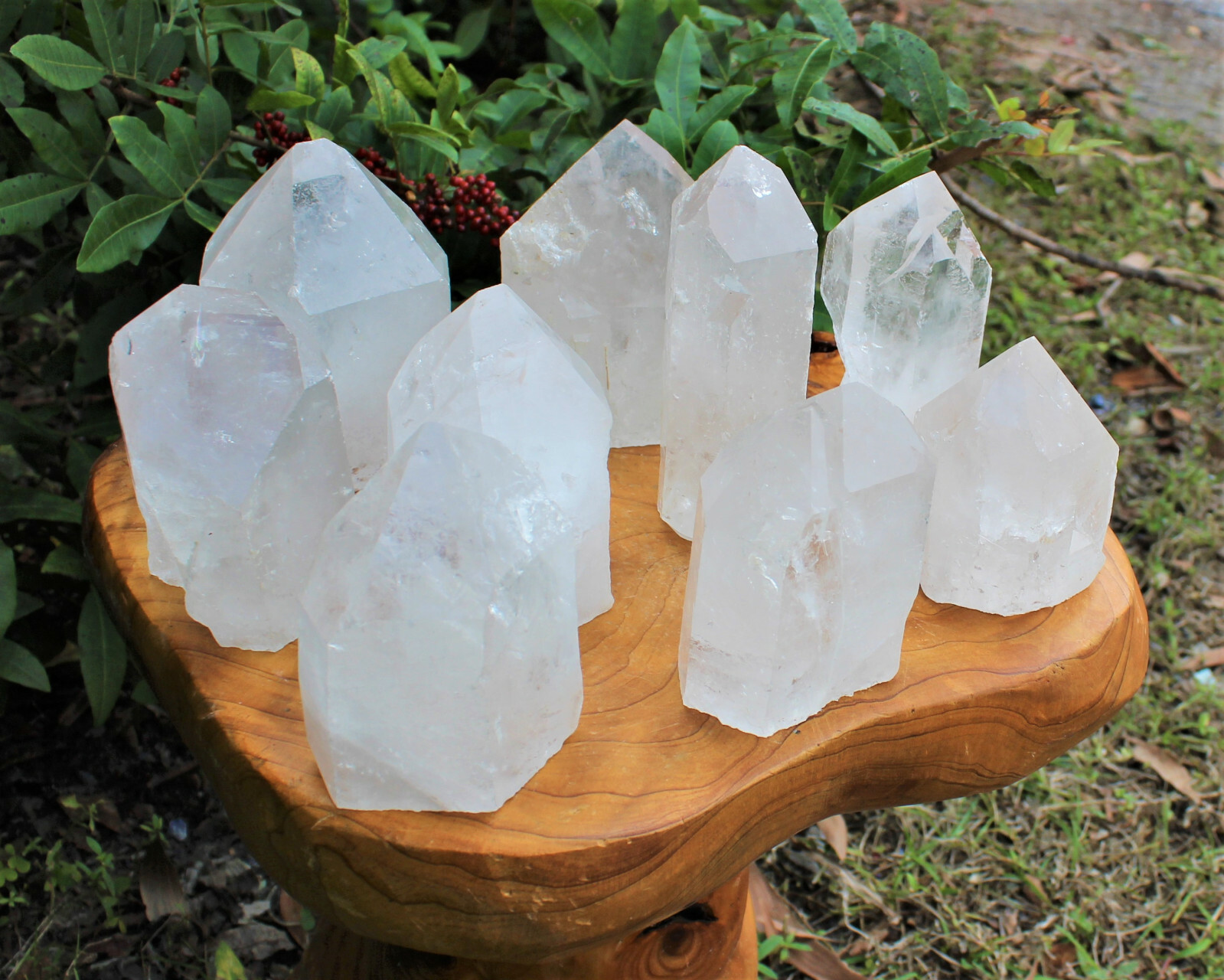 LARGE Clear Quartz Crystal Point, Cut Base, Free-Standing, Natural: Choose Size