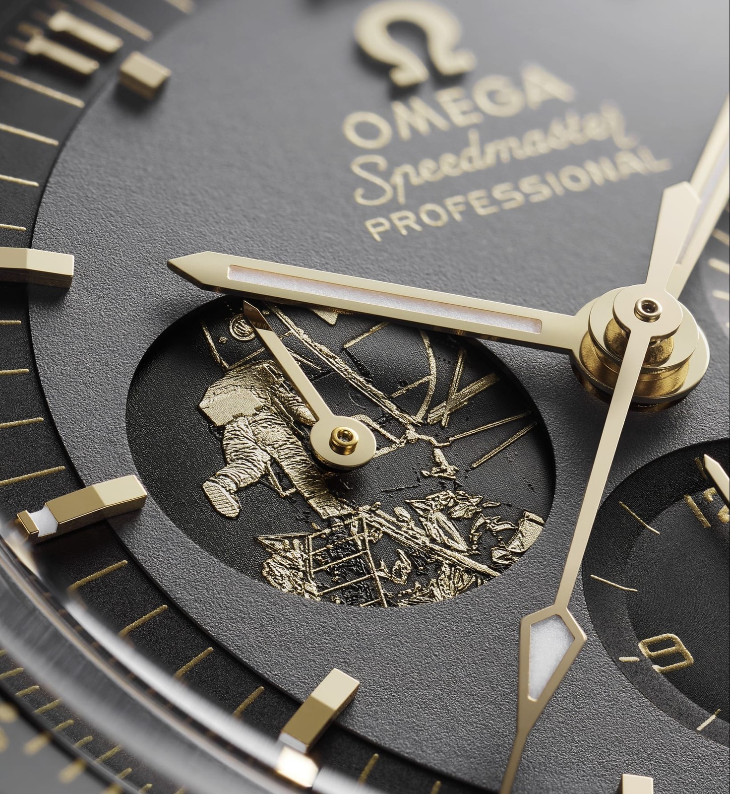 Omega Speedmaster Professional Luxury Watch Close-Up Detail Photo Reprint