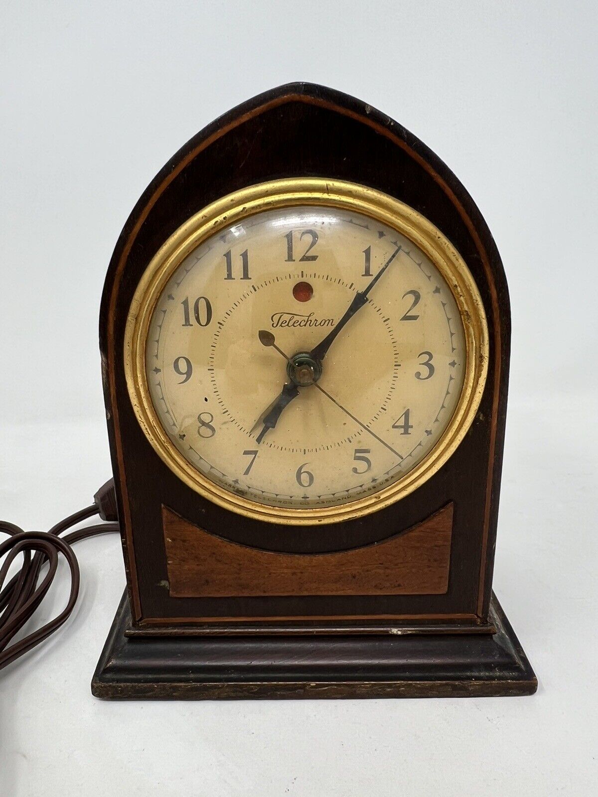 Antique Warren Telechron Electric Clock Model 327 Desk Mantle Shelf.  Working.