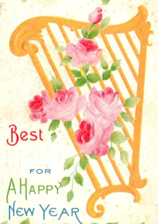 * Antique DB Postcard Best Wishes For A Happy New Year c1913 Embossed Collector