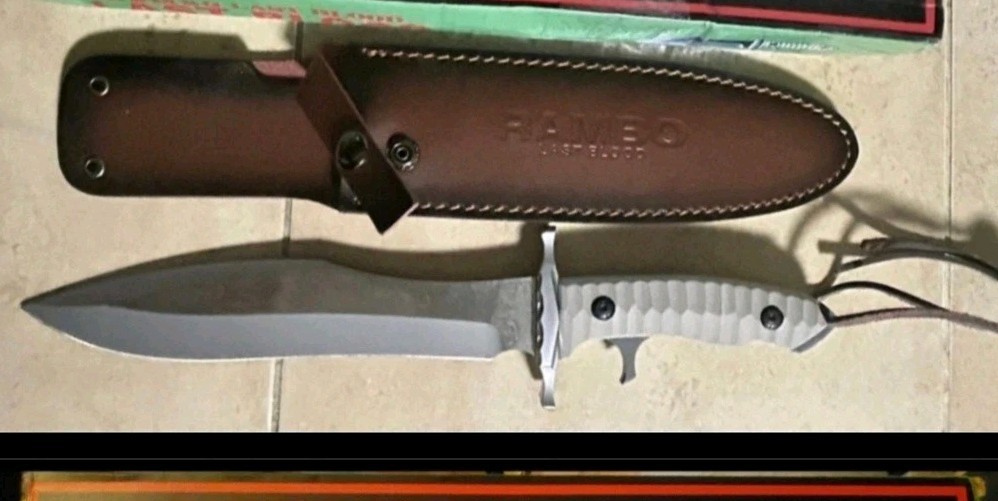 Rambo Last Blood Heartstopper Biege/Tan Handle Bowie Knife Rambo V New In Box