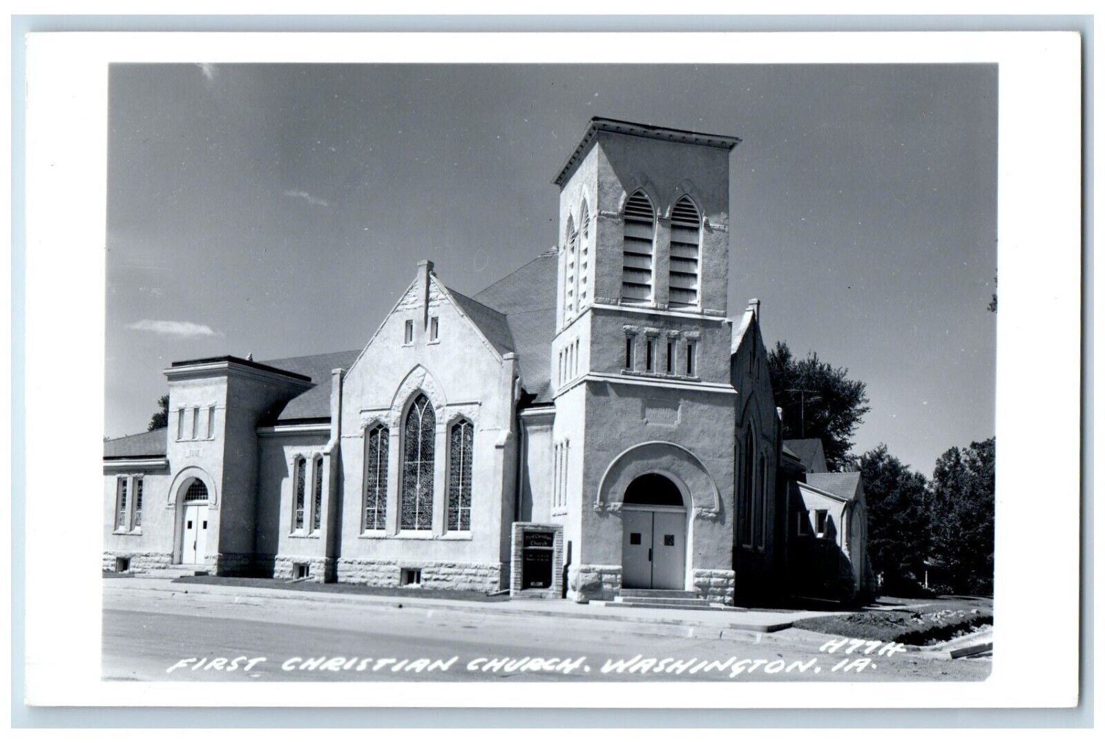 Washington Kalona Iowa IA Postcard RPPC Photo First Christian Church c1940\'s