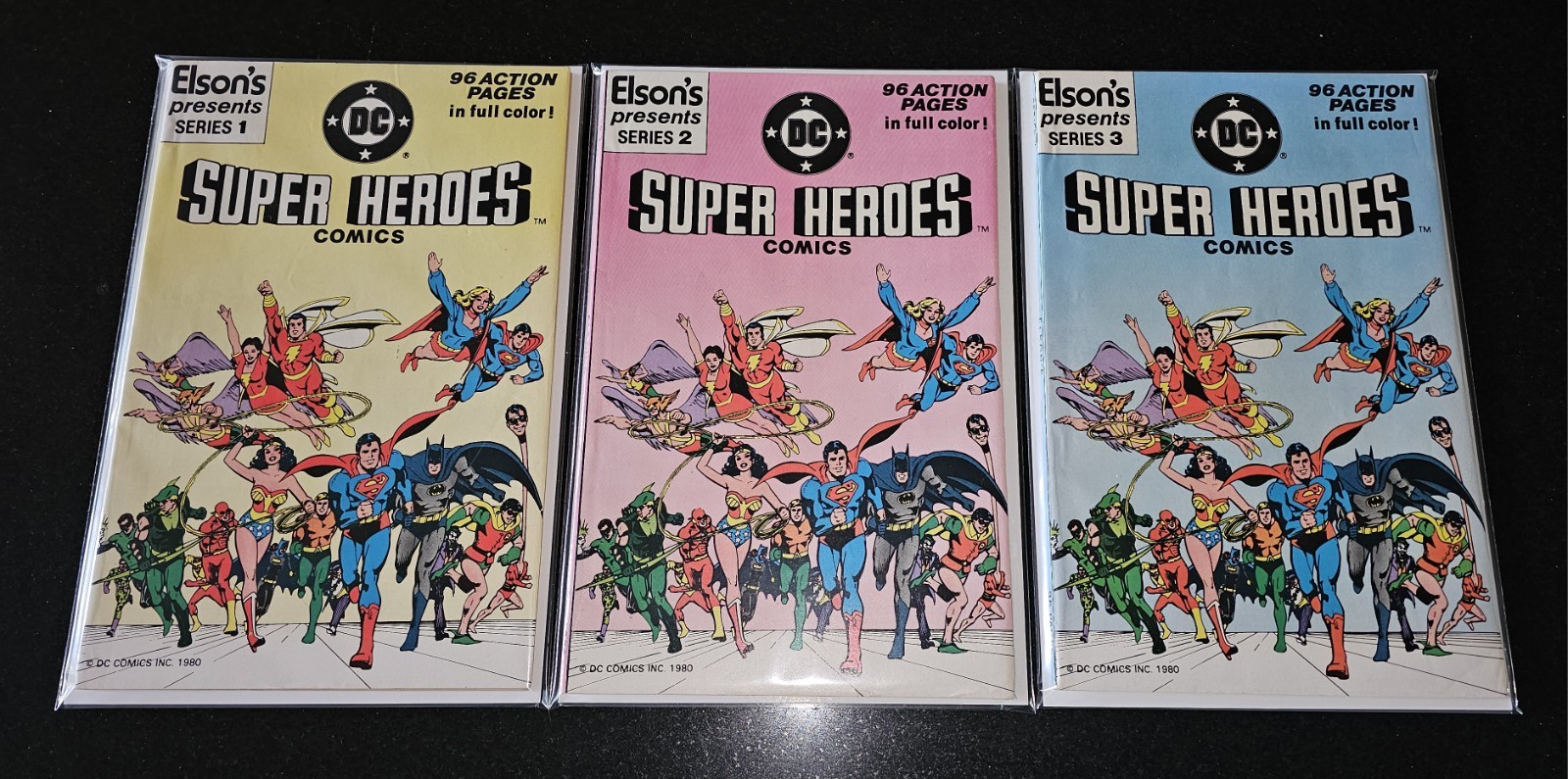 ELSON\'S PRESENTS DC SUPER HEROES COMICS SERIES 1 - 3 Batman Superman