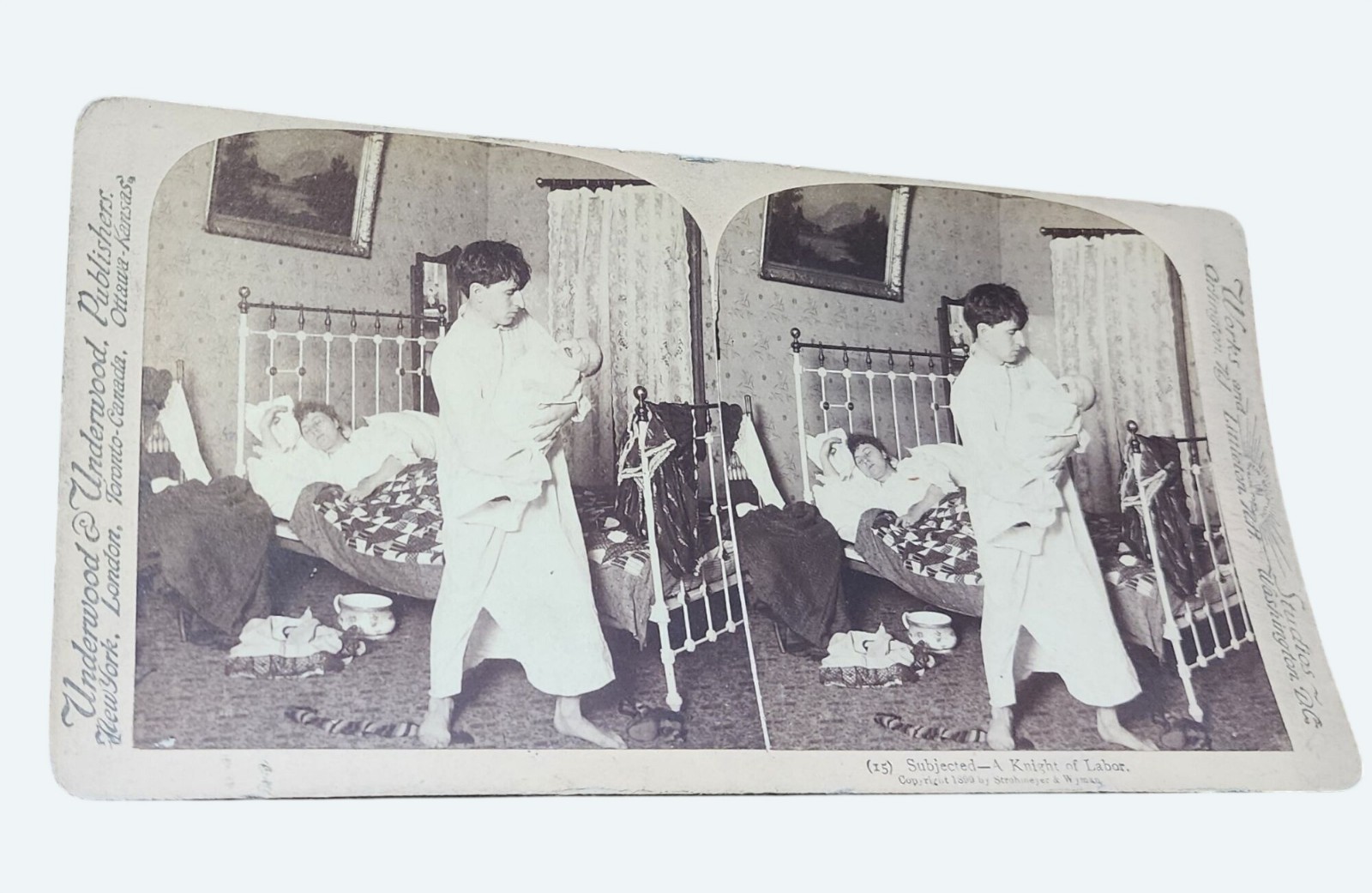 Subjected A Knight Of Labor 1899 Stereoview By Underwood Man w Baby