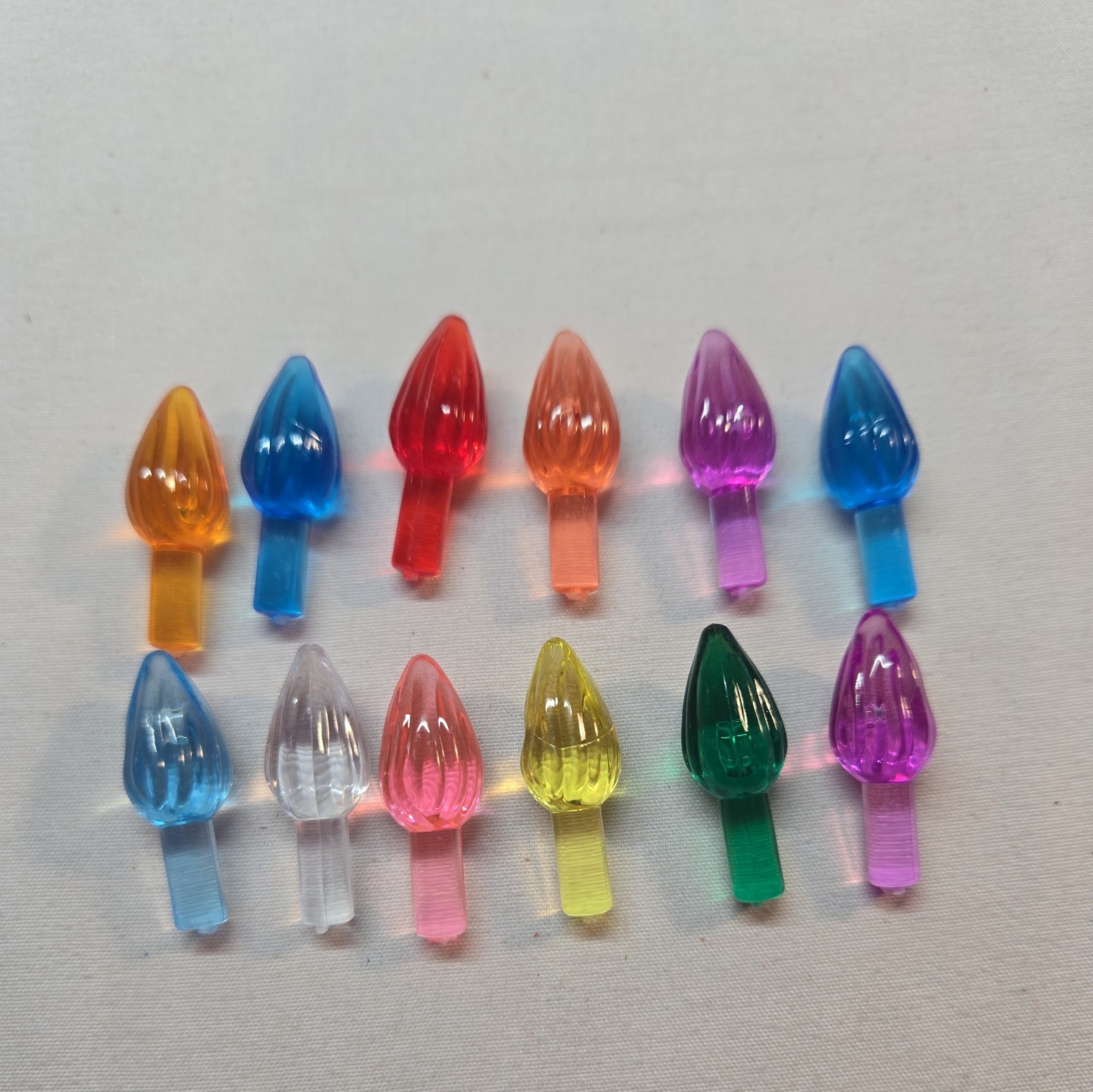12pc  SMALL TWIST BULBS Ceramic Christmas Tree Lights Flame Replacement  1\