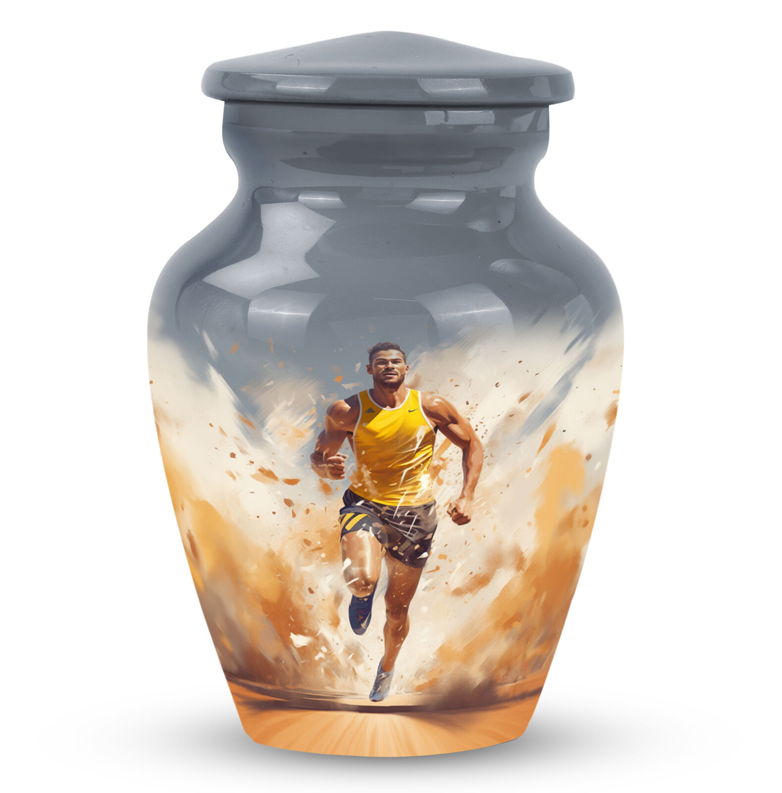 Adult Male Urn Sprinter Breaking Through at Full Speed (3 Inch) Pack OF 1
