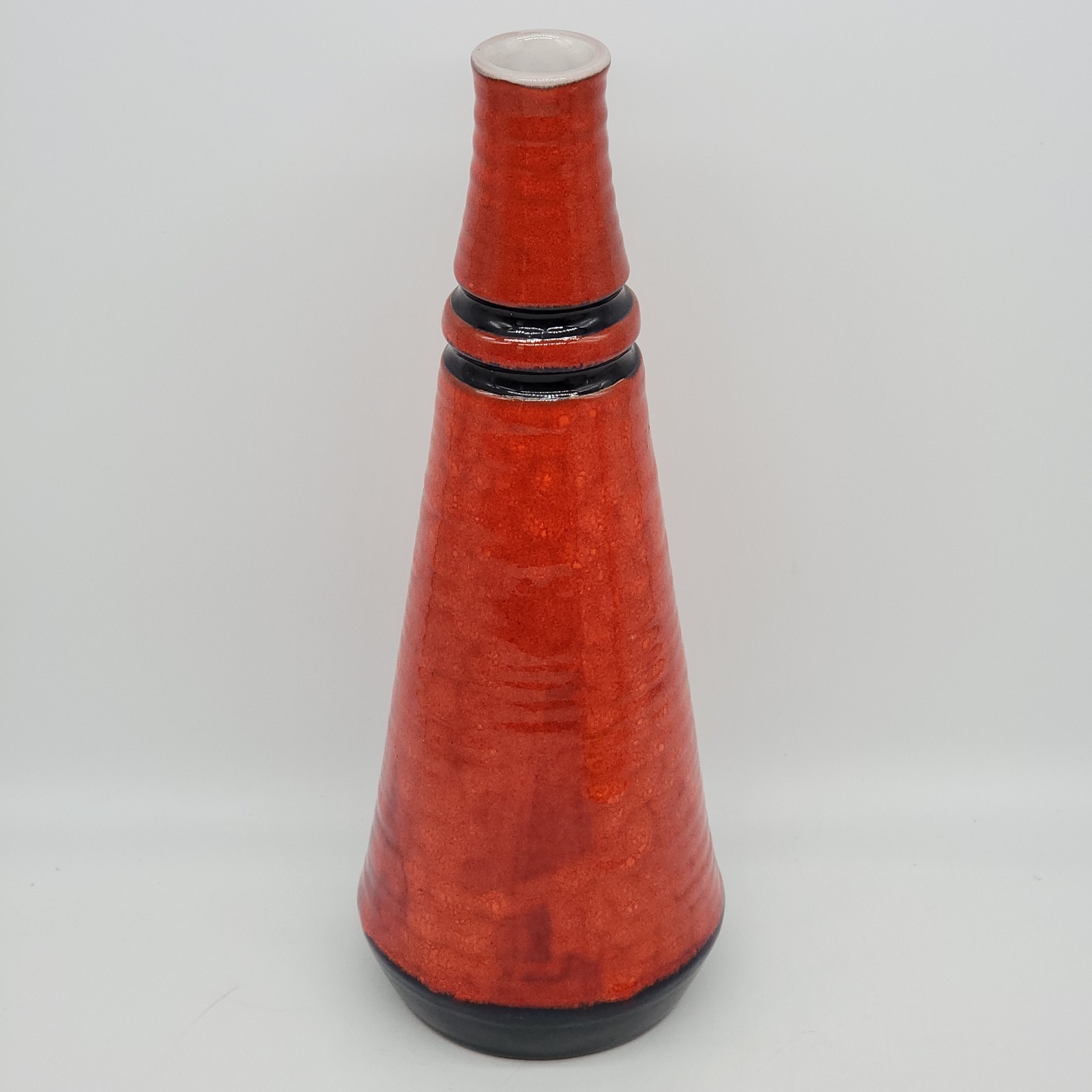 Frankoma Pottery V-3 Vase Collector Series Bottle 1971 Signed LE Flame Red  VTG