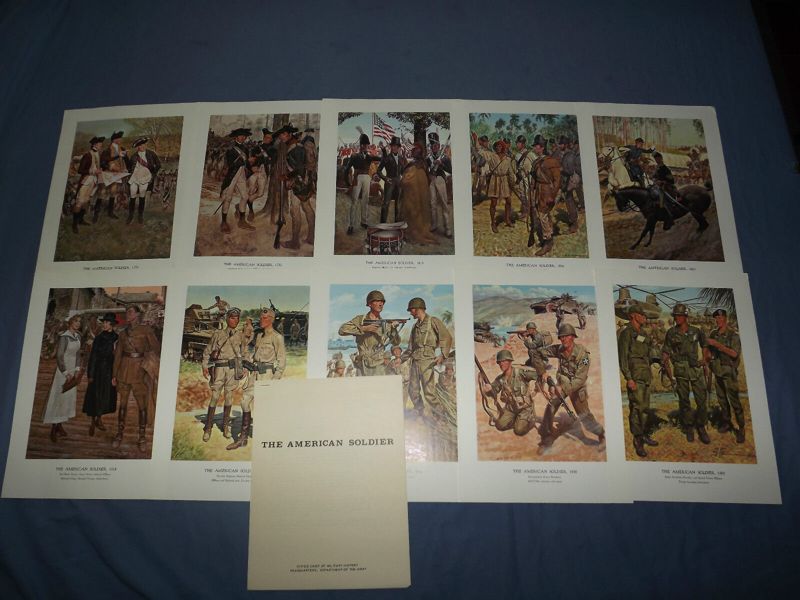 VINTAGE 1960S DEPT OF ARMY 10 COLOR PRINTS THE AMERICAN SOLDIER SET 3