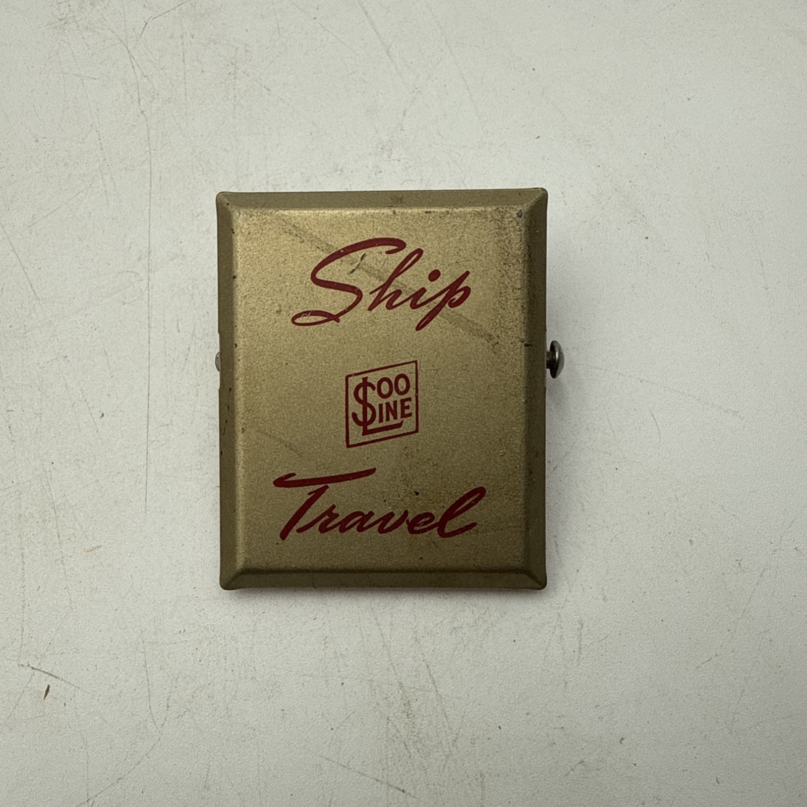 VINTAGE SOO LINE RAILROAD SHIP TRAVEL METAL CLIP - 2 5/8\
