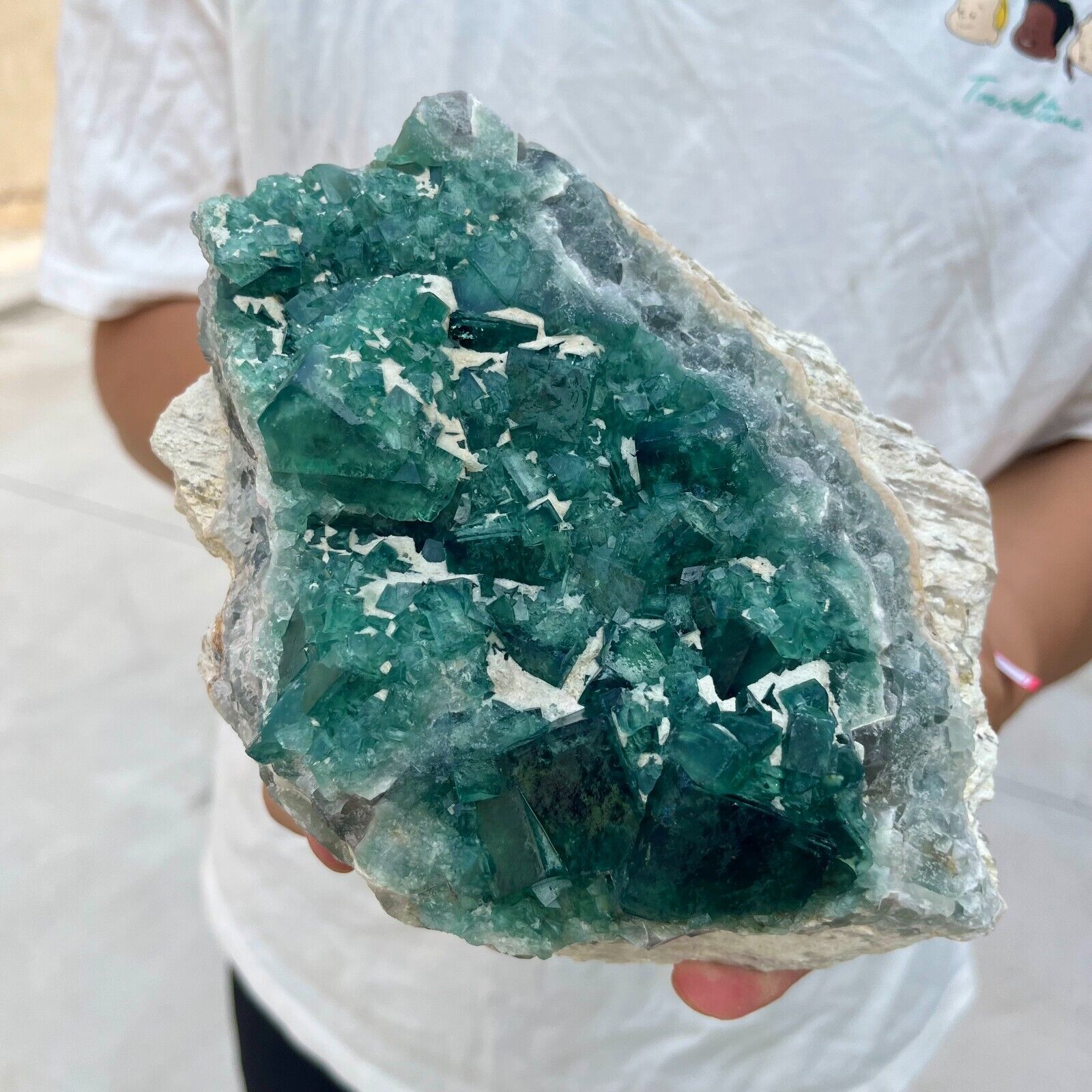 3.9lb Large NATURAL Green Cube FLUORITE Quartz Crystal Cluster Mineral Specimen