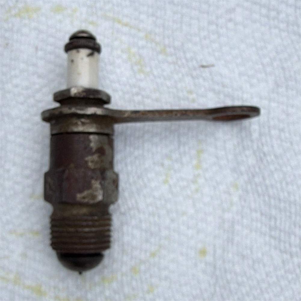 RARE 1900 VINTAGE ANTIQUE Spark Plug w/ Mounting Bracket Pull Handle