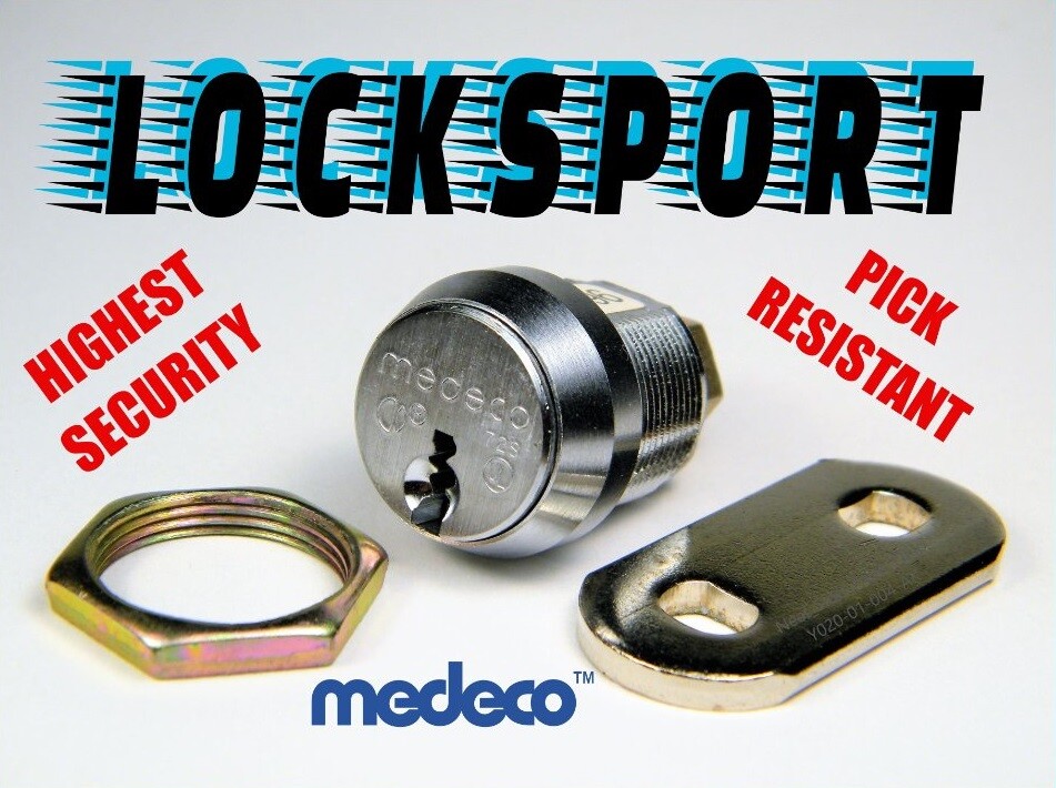 LOCKSPORT-MEDECO® HIGH-SECURITY CYLINDER, 4-ANGLED PINS, NO KEY, TO MANIPULATE LOCKSPORT-MEDECO® HIGH-SECURITY CYLINDER, 4-ANGLED PINS, NO KEY, TO MANIPULATE