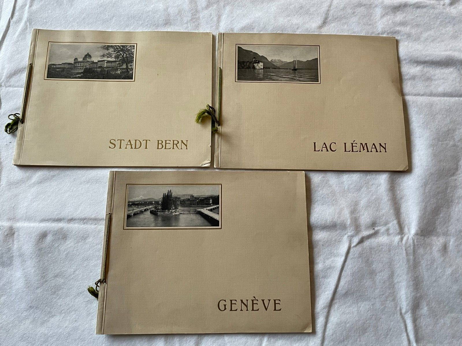 LOT OF 3 VINTAGE 20\'S SWITZERLAND SOUVENIR VIEWS ALBUMS BERN GENEVE LAC LEMAN