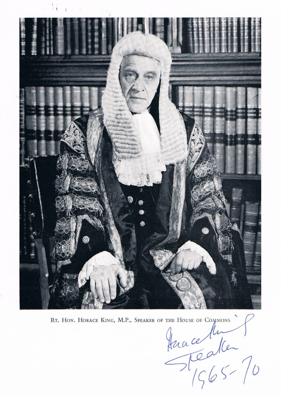 United Kingdom Horace King Baron Maybray-King 1901-86 autograph 7\