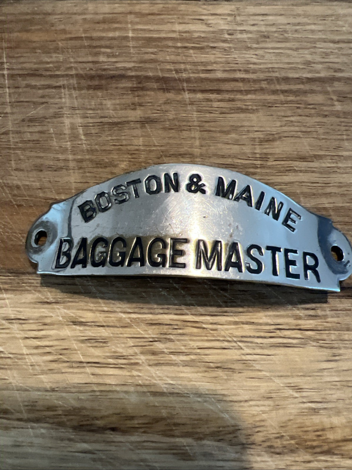Vintage Boston and Maine Baggage Master Hat Badge Railroad