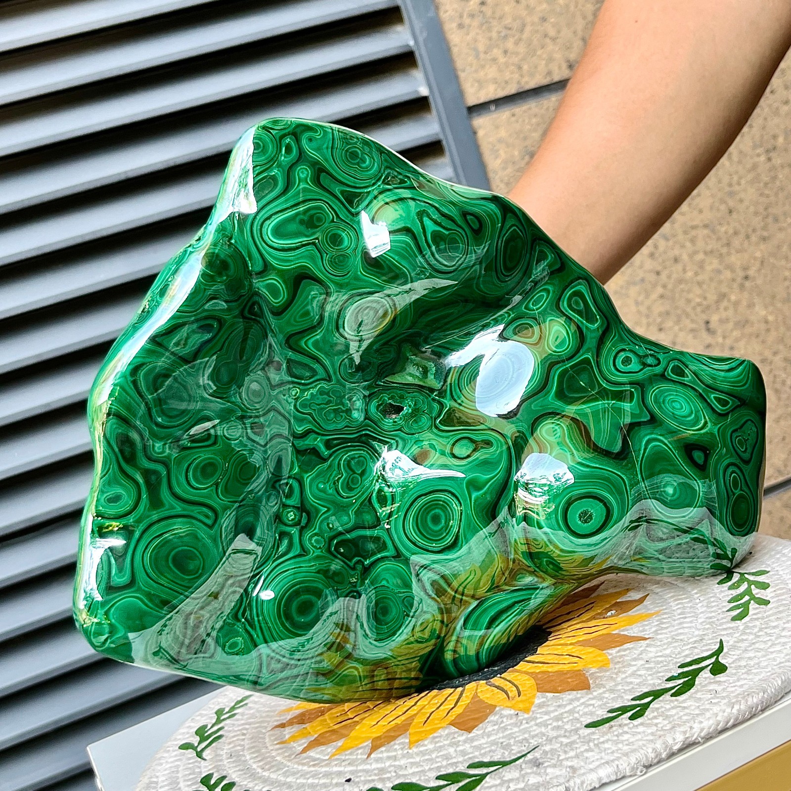 15.8 lb Green Malachite Polished Freeform Stone Mineral Specimen Rock Collection