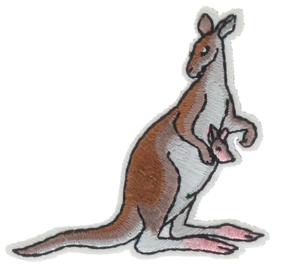 Kangaroo Mother and Joey Walking 2 1/2  Inch Embroidered Patch AVA4661 F4D2U
