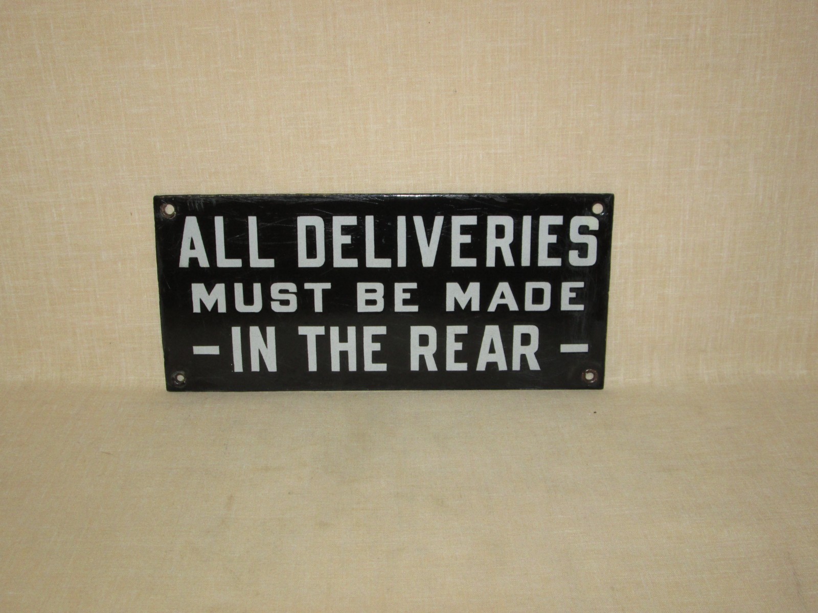 VINTAGE 1920\'s HEAVY ENAMALED PORCELAIN SIGN - \