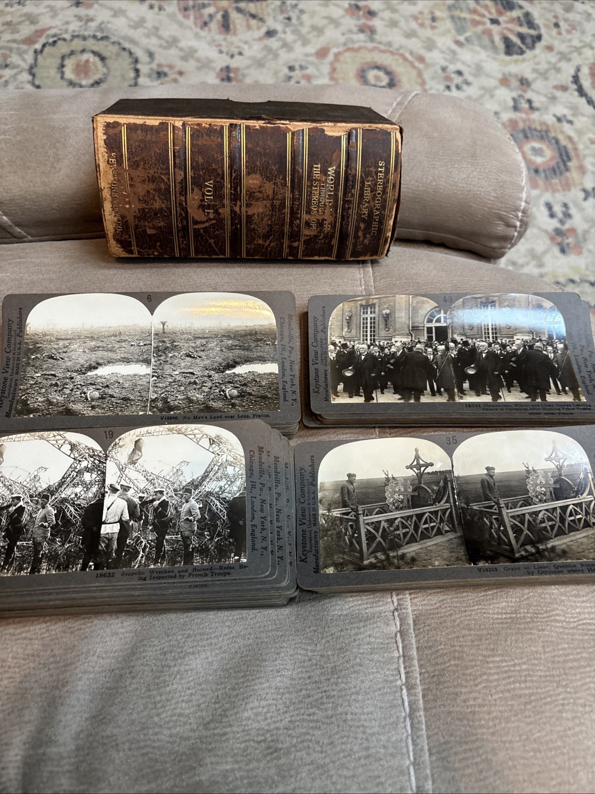 Keystone Stereographic Library WW1 Through The Stereoscope Vol I 49 Slides Box