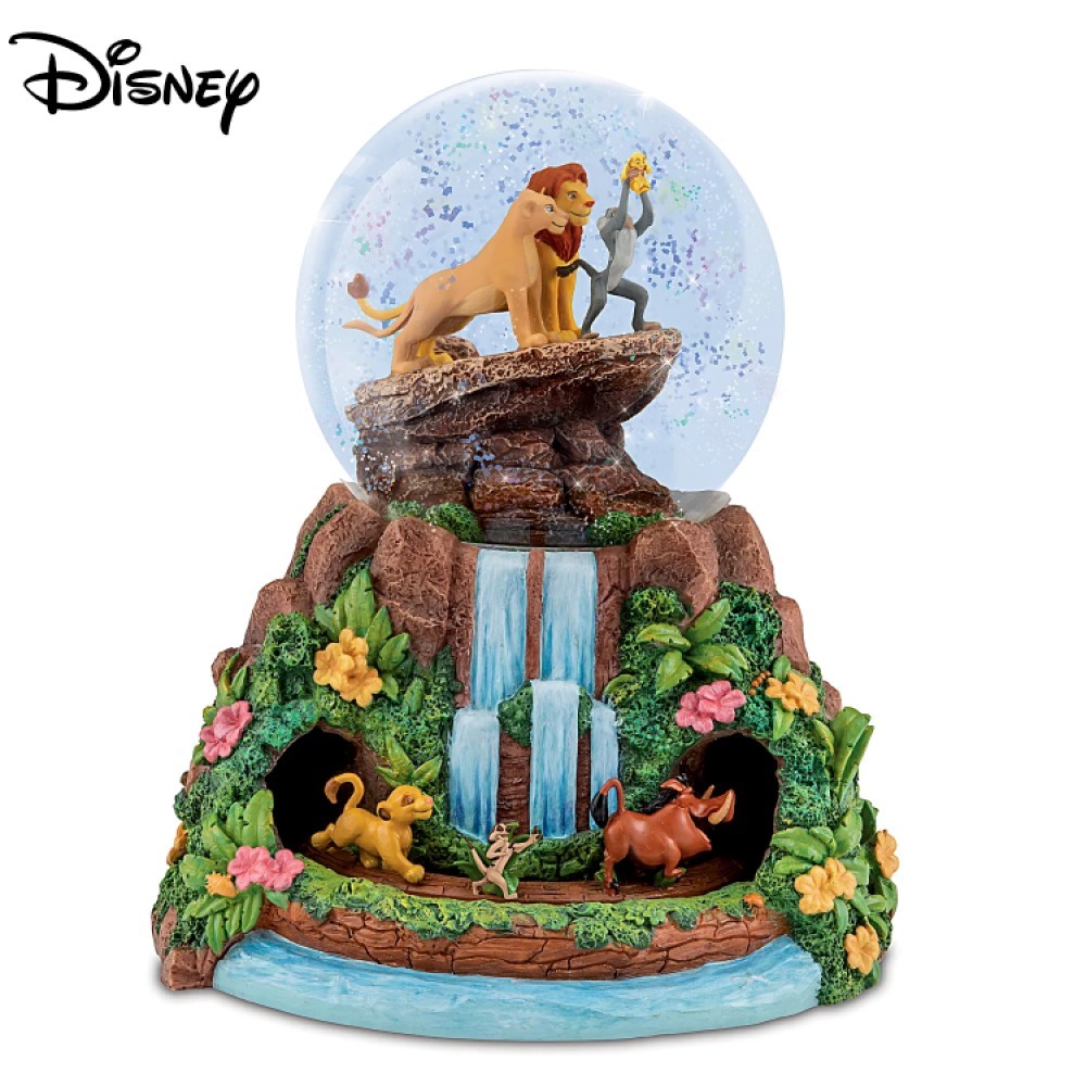 The Bradford Disney The Lion King Musical Glitter Globe with Rotating Characters