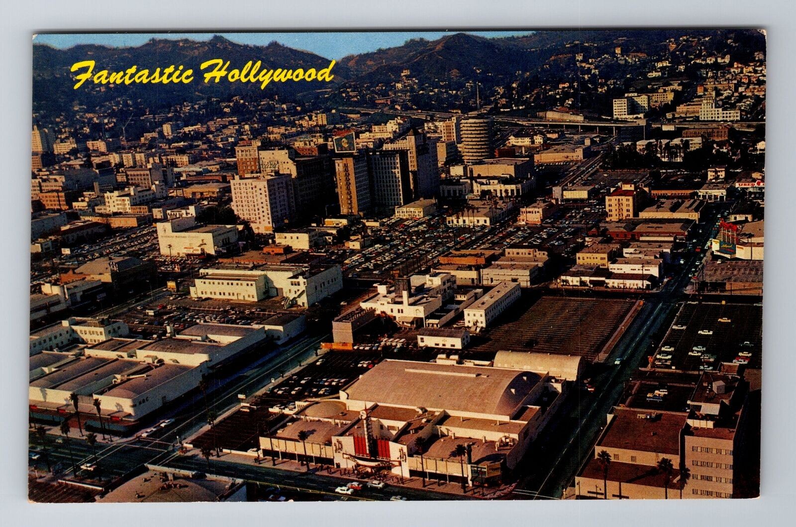 Hollywood CA-California, Aerial Of City Area, Antique, Vintage Souvenir Postcard