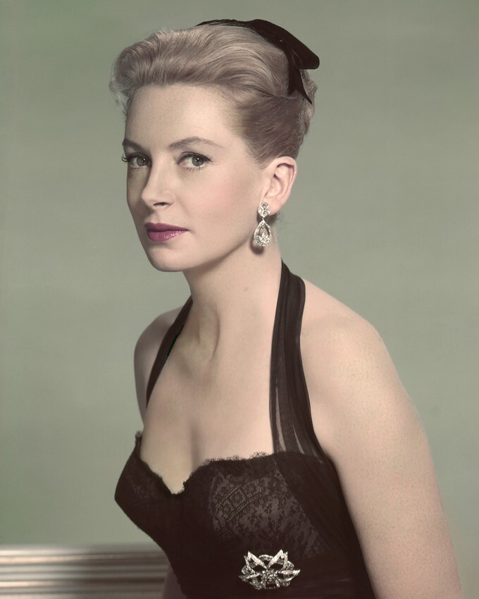 Deborah Kerr 1950\'S Glamour Pose In Black Dress 8x10 real photo