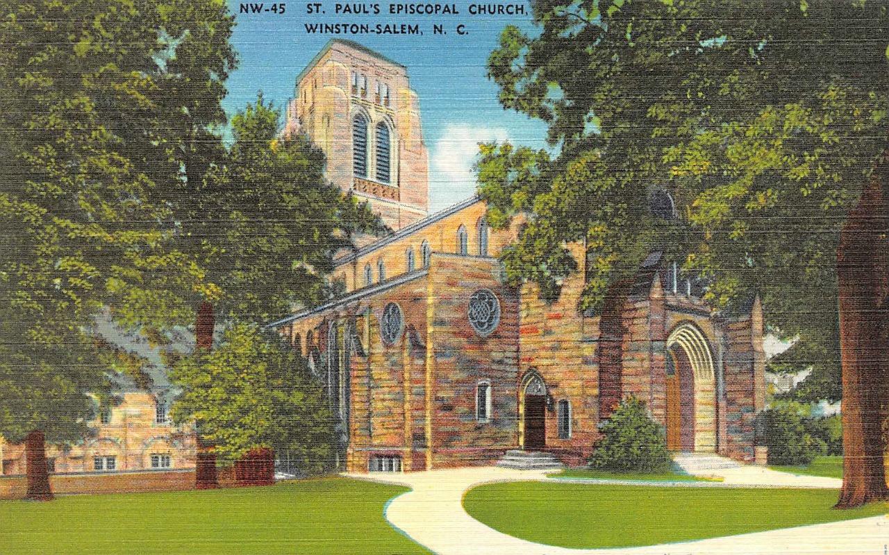 WINSTON-SALEM, NC North Carolina  ST PAUL\'S EPISCOPAL CHURCH  c1940\'s Postcard
