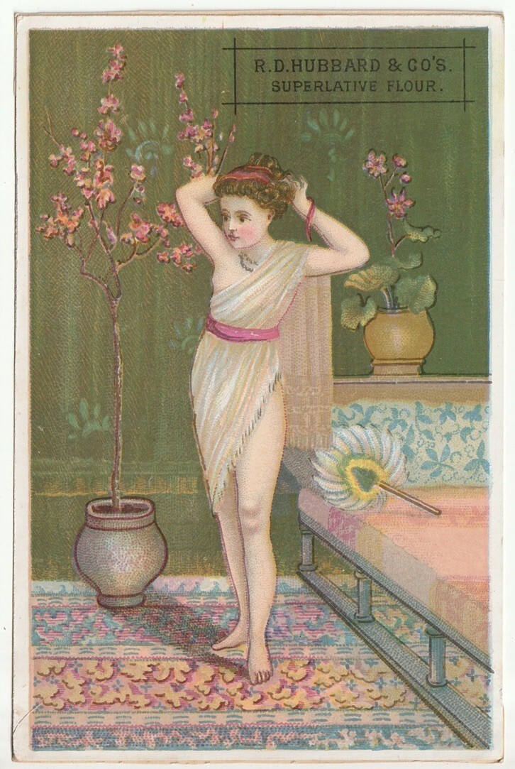 R.D. Hubbard & Co\'s Superlative Flour Trade Card Art Nouveau, Mankato, Minn.
