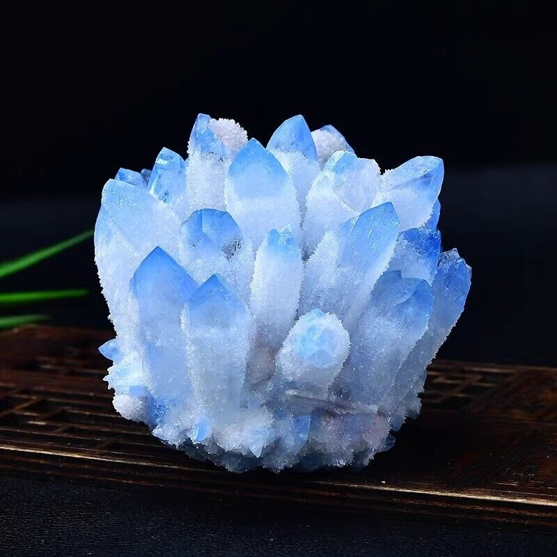 1pc New find Blue Phantom Quartz Crystal Cluster Mineral Specimen Gem 300g+