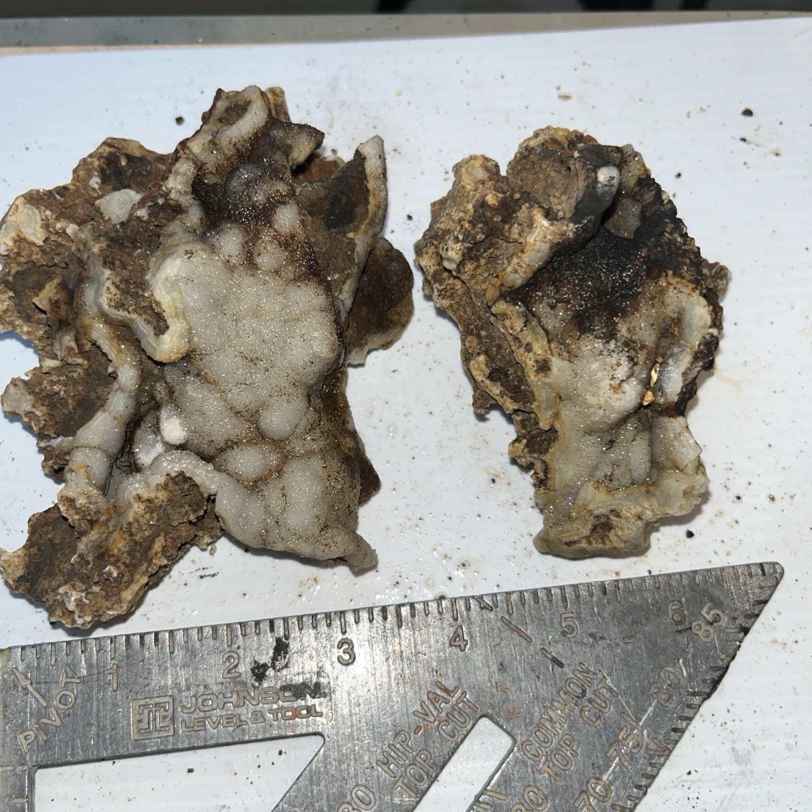 -D-  botryoidal chalcedony with a fine druzy quartz coating
