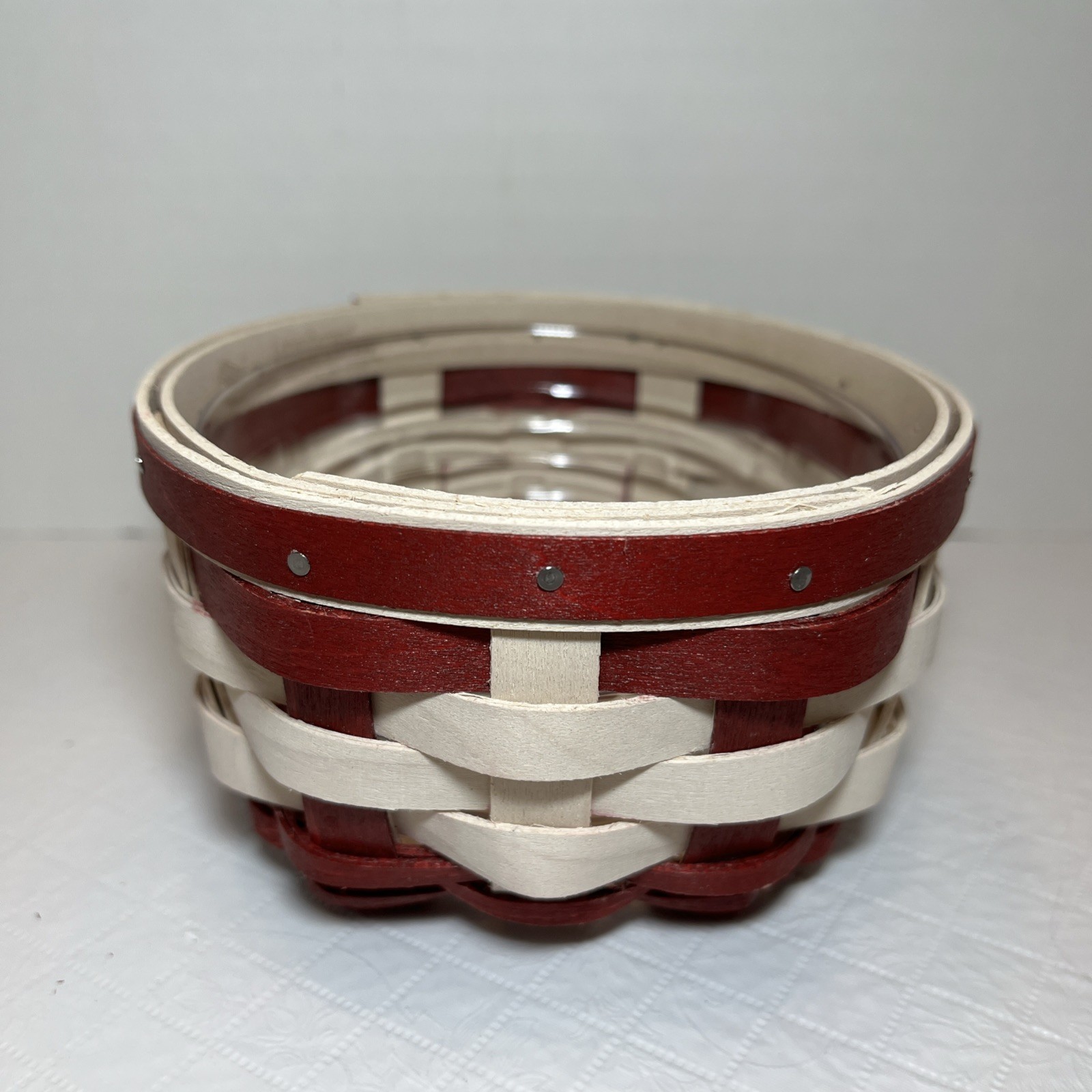 Longaberger 2015 Holiday Little Things Round To Square Basket  With Protector 