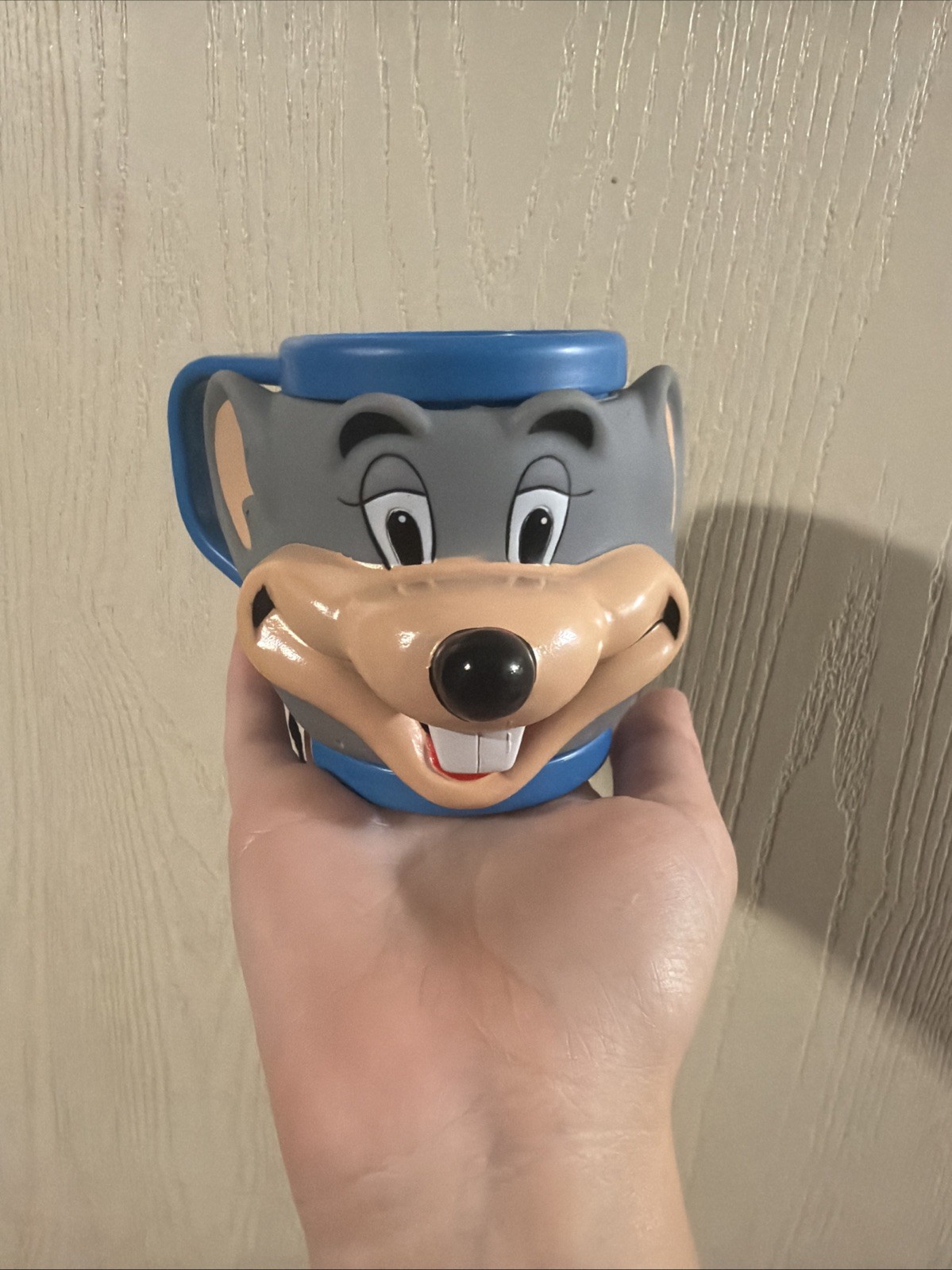 Vintage 1990s Chuck E Cheese Showbiz Pizza Time 3D Head Cup DFI AS-IS