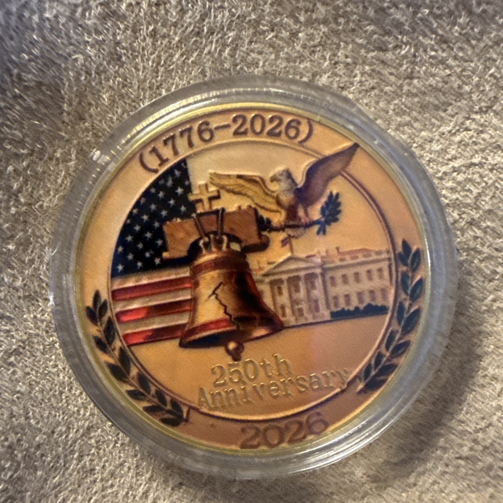 250th Anniversary Collectible Coin 1776-2026” W/Statue Of Liberty/eagle