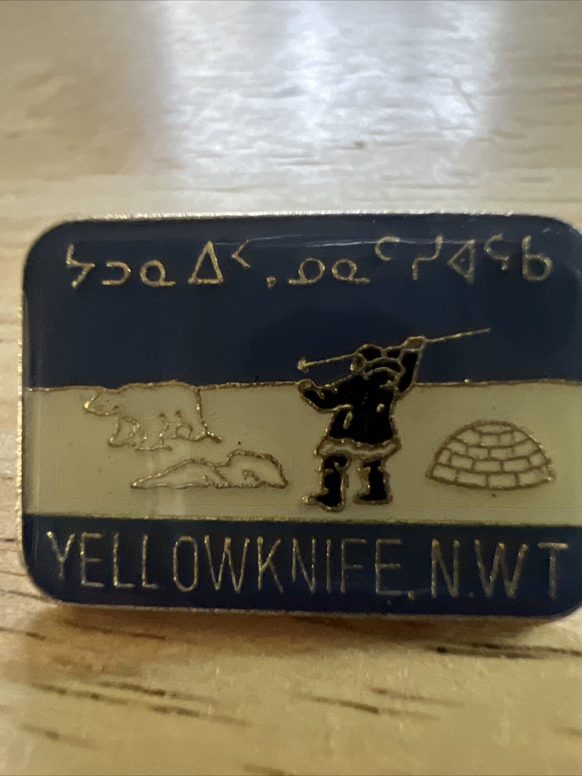 Vintage Yellow Knife N.W.T Pinback Rare