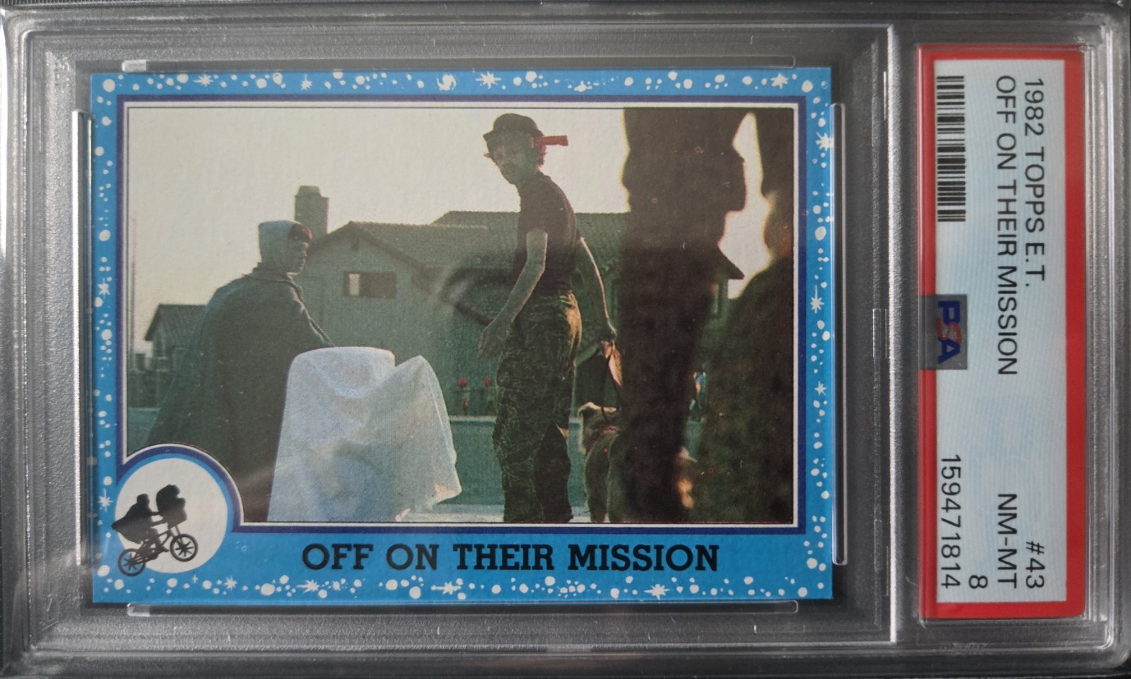 1982 Topps E.T. The Extra Terrestrial #43 Off On Their Mission PSA 8 GRADE