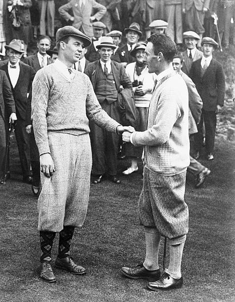 Muirfield Scotland Jess Sweetser being congratulated by AF Simp- 1926 Old Photo