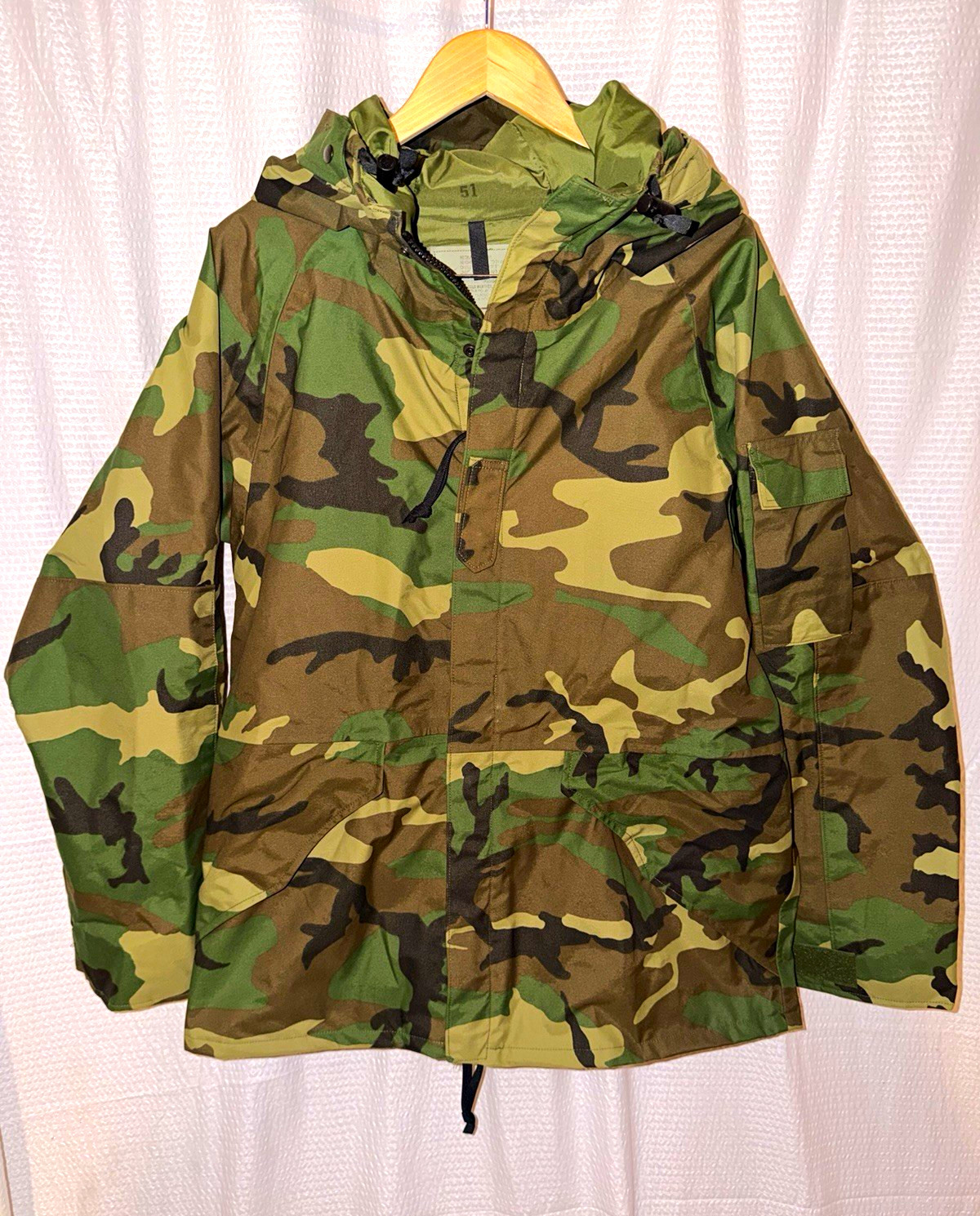 VTG 1992 US Military ECWCS Gen 1 Woodland Camo GoreTex Parka Jacket Medium Reg