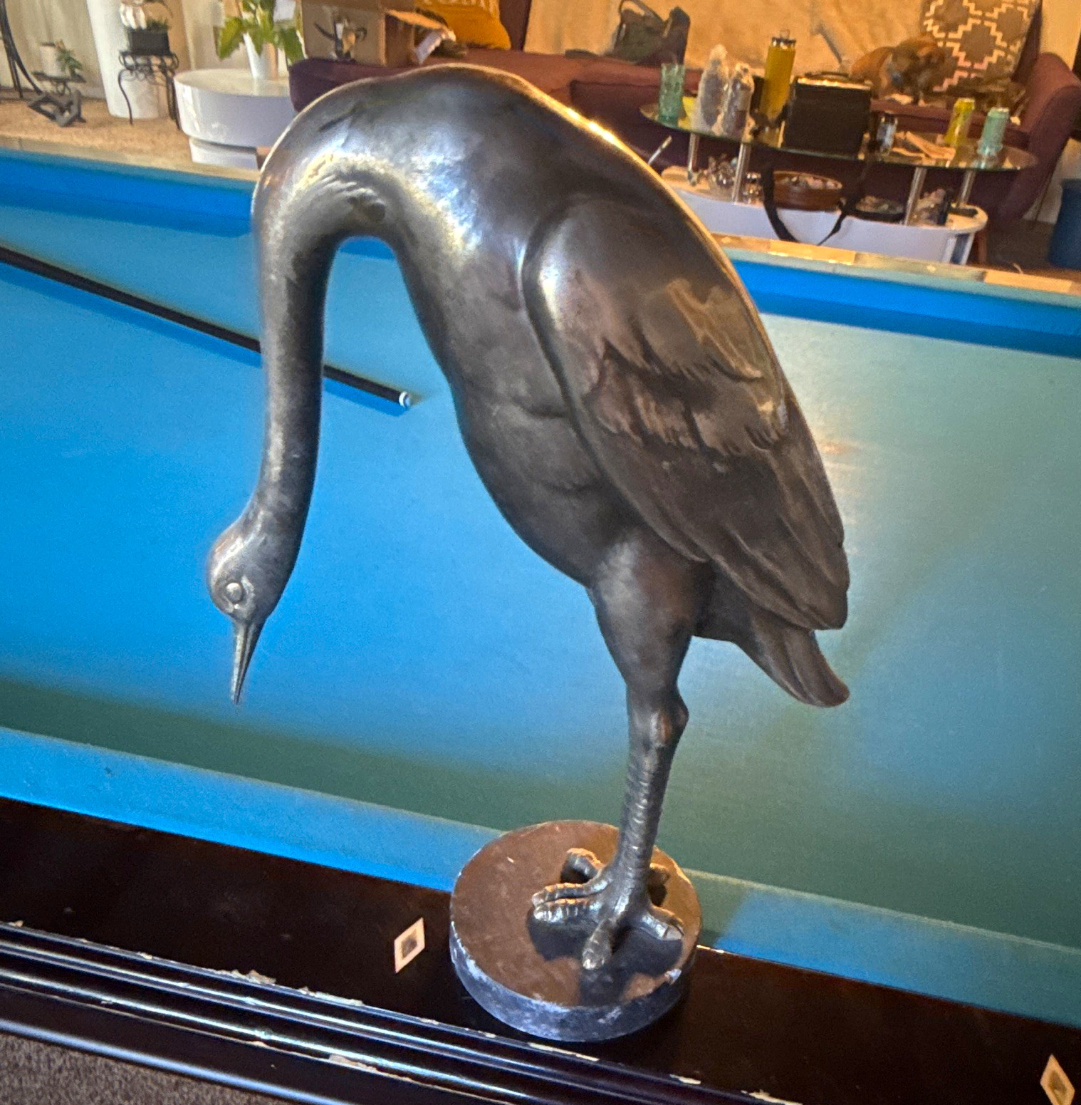 Vintage Italian Bronze Finished Heron Sculpture - Art Deco Statue Made in Italy Vintage Italian Bronze Finished Heron Sculpture - Art Deco Statue Made in Italy