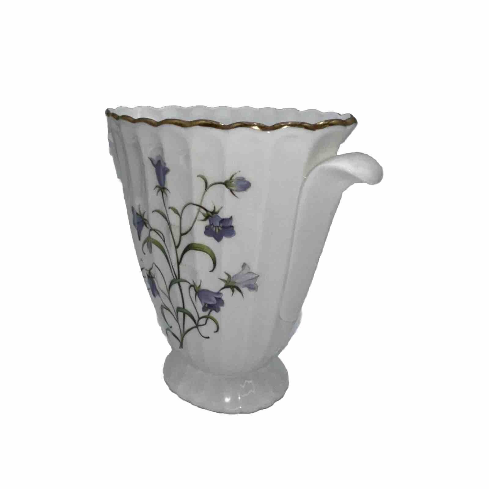 Signed Spode Fine Bone China 5.25” Vase, Lavendar flowers, Pristine Estate piece
