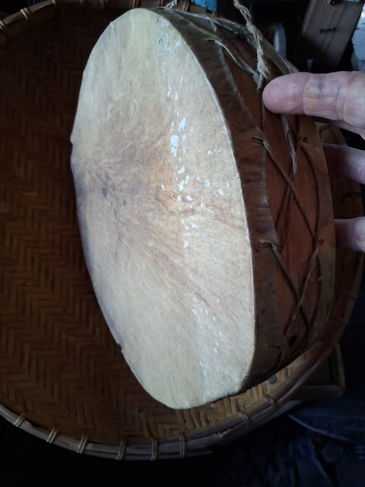 **ANTIQUE  75 YEAR OLD NATIVE AMERICAN RARAMURI TARAHUMARA SHAMAN DRUM HTF\